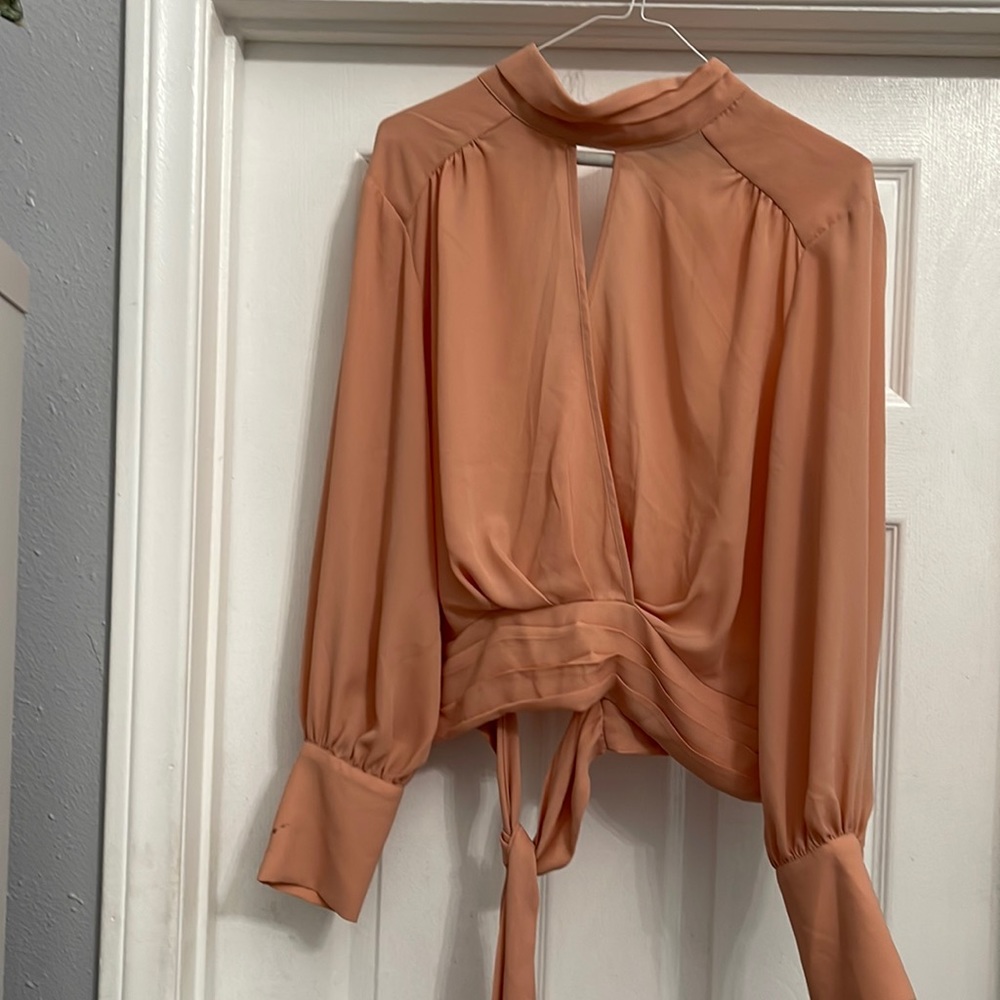 Gabrielle Union NewYork&Co peach topLg& pants Sz12